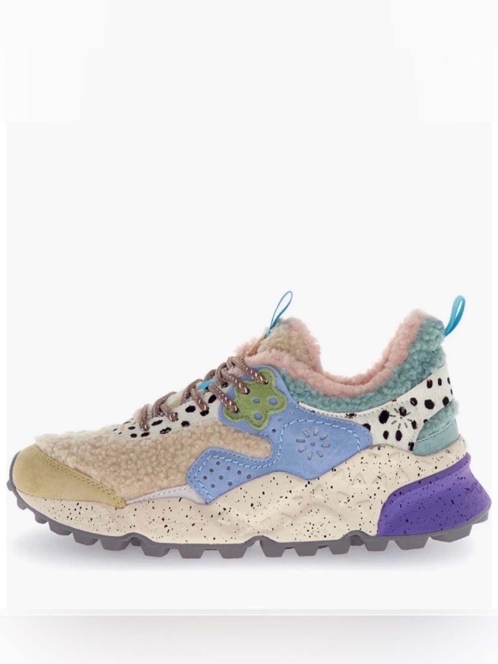 NWT Flower Mountain Kotetsu Faux Shearling Sneaker in Mustard